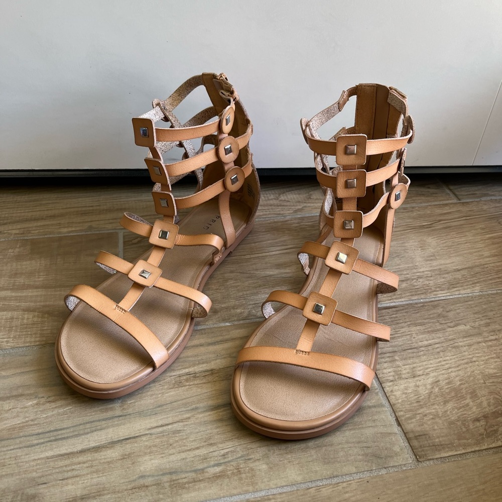 TORRID light tan studded gladiator sandals
